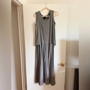 Serena Williams Gray Layered Maxi Dress